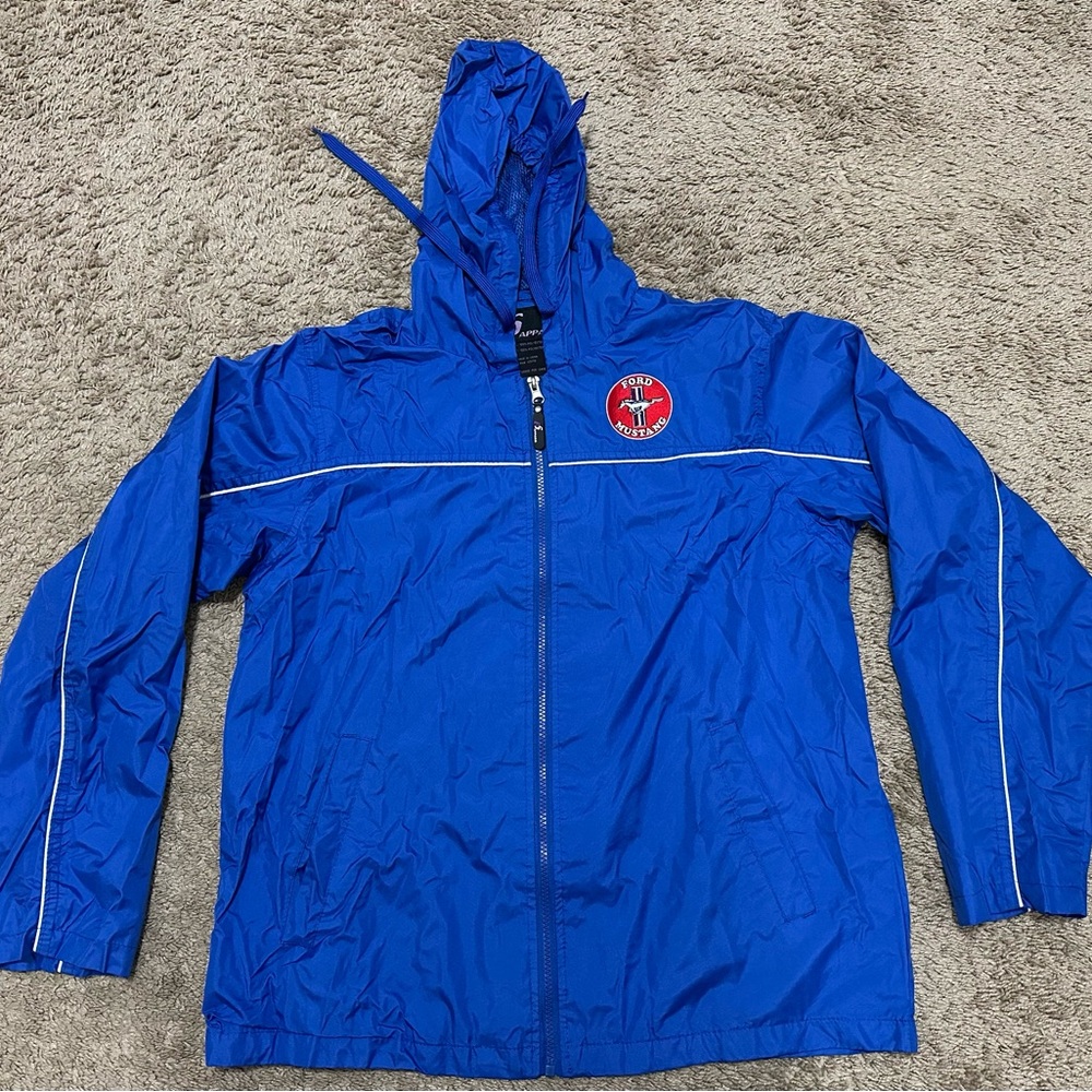 i5 Apparel Hooded Blue Jacket Windbreaker - Size large D-28